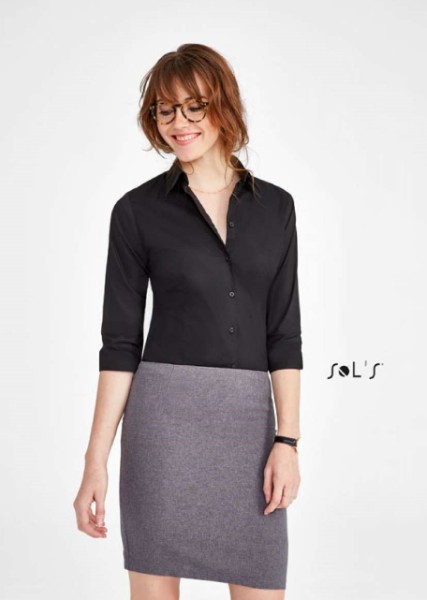 3/4 sleeves stretch women shirt as working clothes